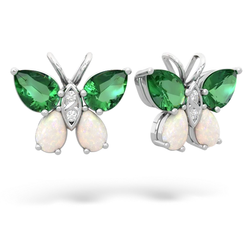 lab emerald-opal butterfly earrings