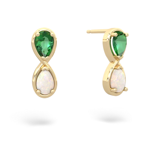 lab emerald-opal infinity earrings