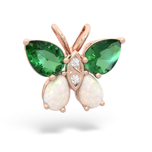 lab emerald-opal butterfly pendant