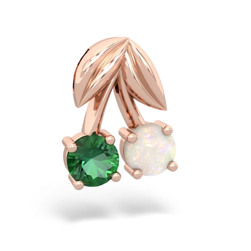 lab emerald-opal cherries pendant