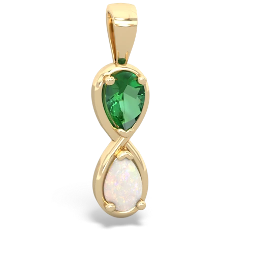 Lab Emerald Lab Created Emerald with Genuine Opal Infinity pendant Pendant