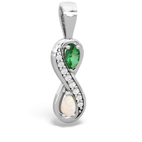 lab emerald-opal keepsake infinity pendant