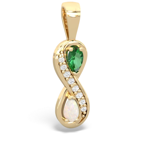 Lab Emerald Lab Created Emerald with Genuine Opal Keepsake Infinity pendant Pendant