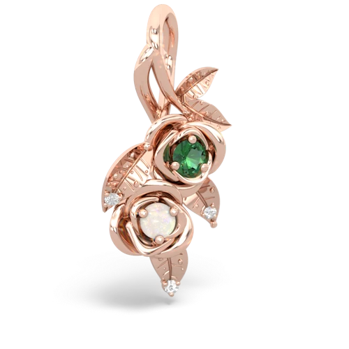 lab emerald-opal rose vine pendant