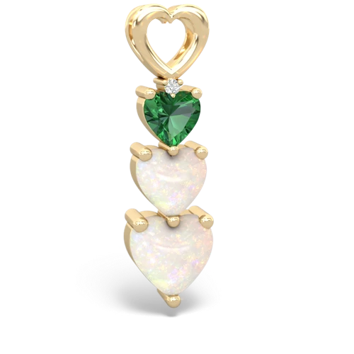 Lab Emerald Lab Created Emerald with Genuine Opal and Lab Created Alexandrite Past Present Future pendant Pendant