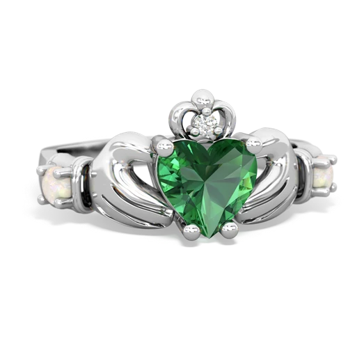 lab emerald-opal claddagh ring