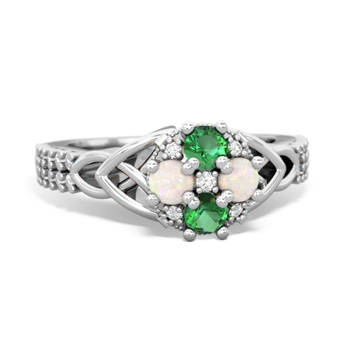 lab emerald-opal engagement ring
