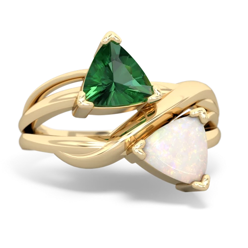 lab emerald-opal filligree ring