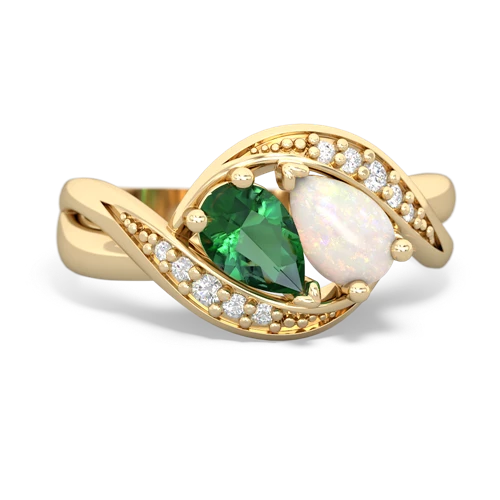 Lab Emerald Lab Created Emerald with Genuine Opal Summer Winds ring Ring