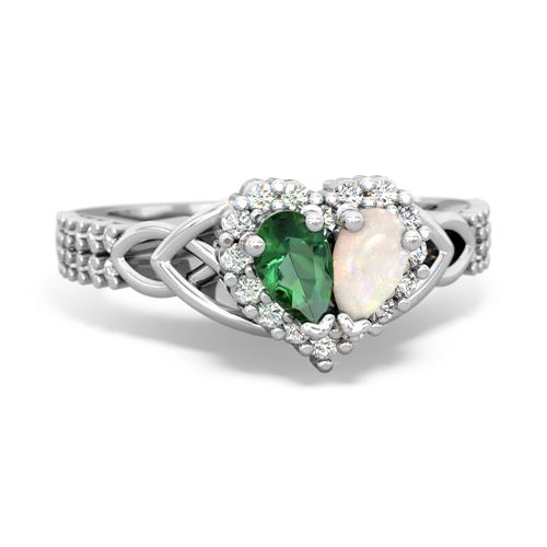 lab emerald-opal keepsake engagement ring