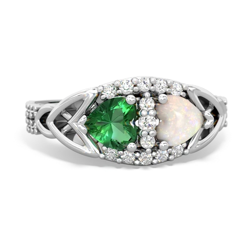 lab emerald-opal keepsake engagement ring