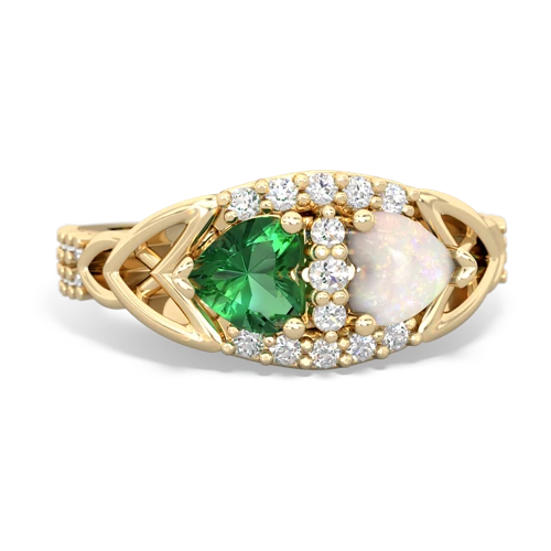 lab emerald-opal keepsake engagement ring