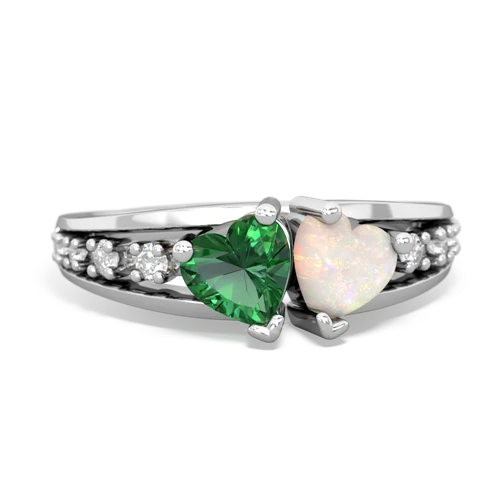 lab emerald-opal modern ring