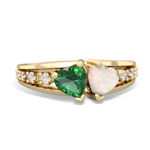 lab emerald-opal modern ring