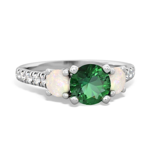 lab emerald-opal trellis pave ring