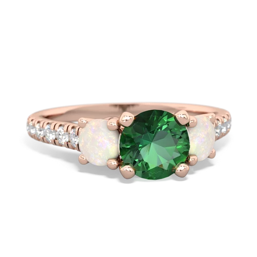 lab emerald-opal trellis pave ring
