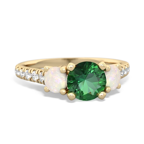 lab emerald-opal trellis pave ring