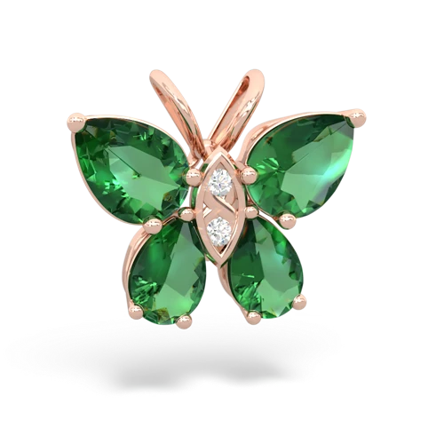 lab emerald butterfly pendant