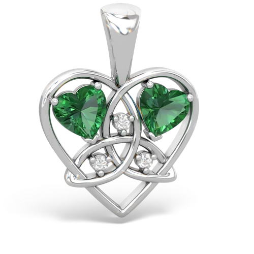 lab emerald celtic heart pendant