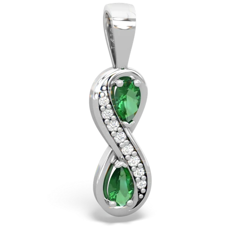 lab emerald keepsake infinity pendant