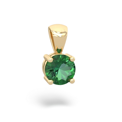 lab emerald round basic pendant