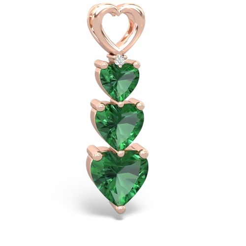 lab emerald three stone pendant