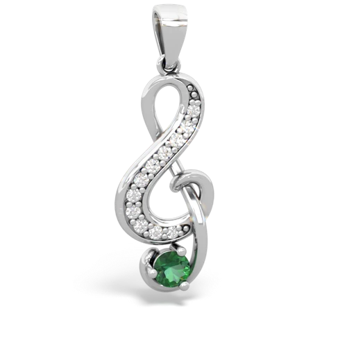 lab emerald treble clef pendant