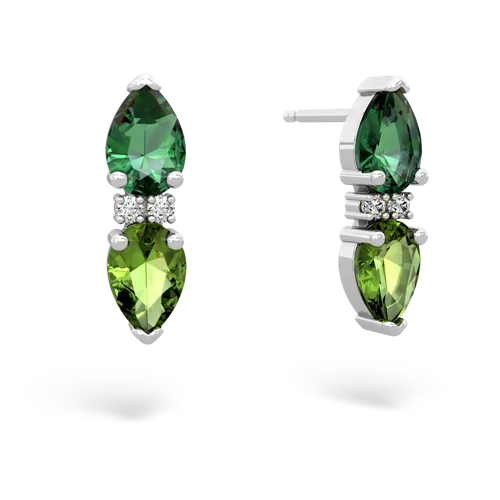 lab emerald-peridot bowtie earrings