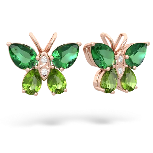 lab emerald-peridot butterfly earrings