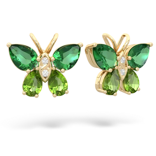 lab emerald-peridot butterfly earrings