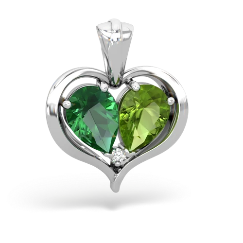 Lab Emerald Lab Created Emerald with Genuine Peridot Two Become One pendant Pendant