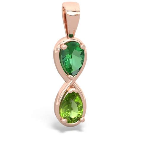 Lab Emerald Lab Created Emerald with Genuine Peridot Infinity pendant Pendant