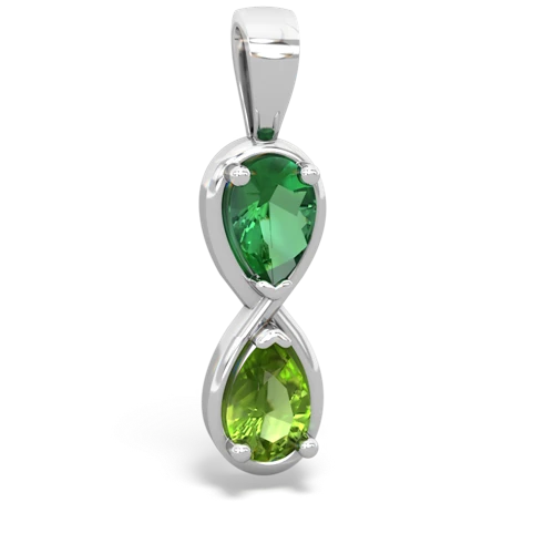 lab emerald-peridot infinity pendant