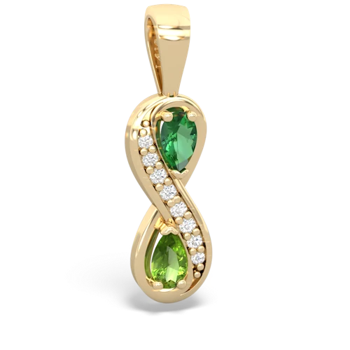 lab emerald-peridot keepsake infinity pendant