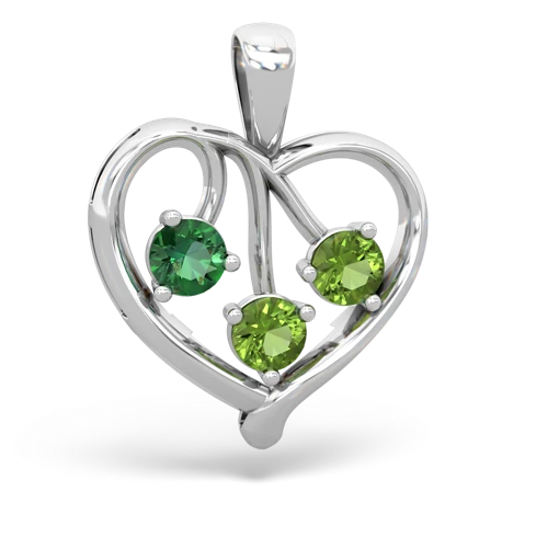 lab emerald-peridot love heart pendant