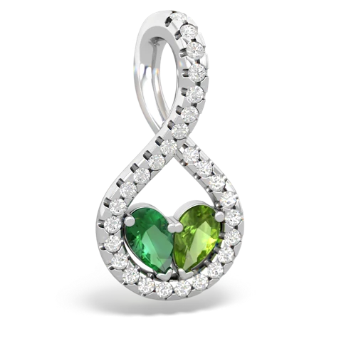 lab emerald-peridot pave twist pendant