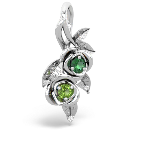 Lab Emerald Lab Created Emerald with Genuine Peridot Rose Vine pendant Pendant