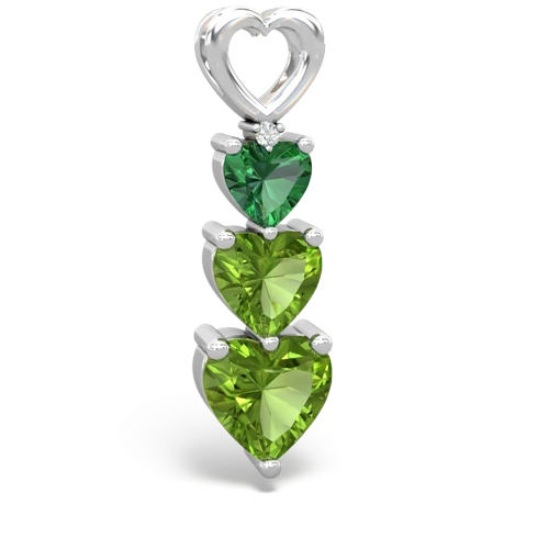 lab emerald-peridot three stone pendant