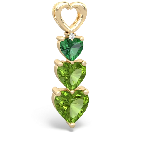 Lab Emerald Lab Created Emerald with Genuine Peridot and Genuine Sapphire Past Present Future pendant Pendant