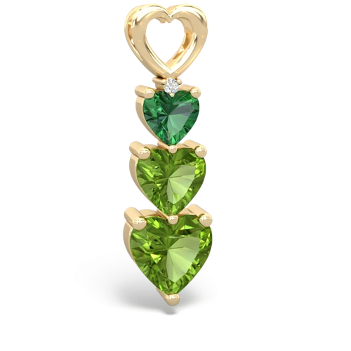 Lab Emerald Lab Created Emerald with Genuine Peridot and Genuine Garnet Past Present Future pendant Pendant