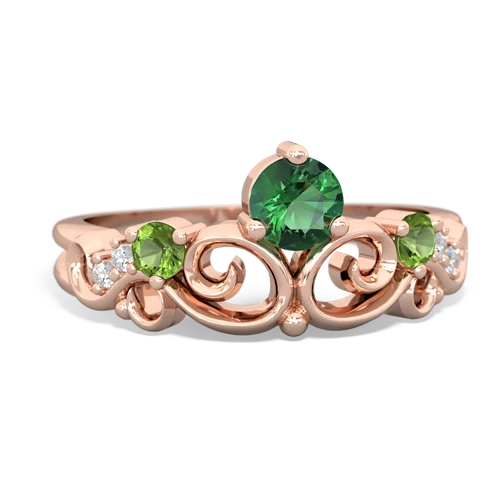 lab emerald-peridot crown keepsake ring