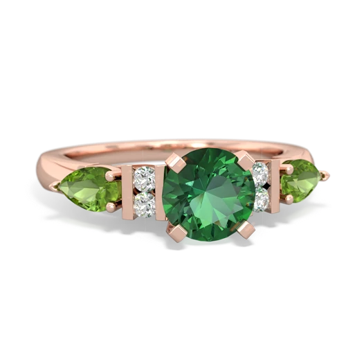 lab emerald-peridot engagement ring