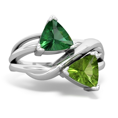 lab emerald-peridot filligree ring