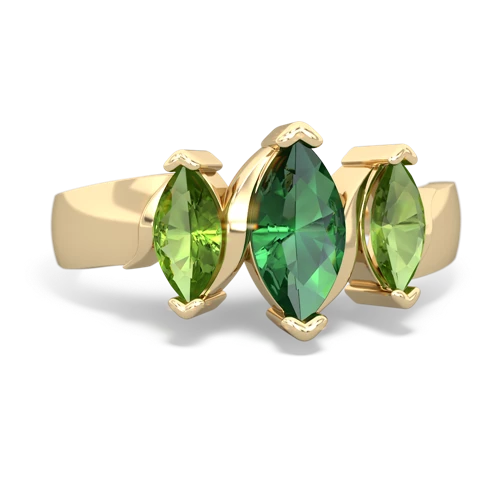 lab emerald-peridot keepsake ring