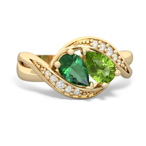 Lab Emerald Lab Created Emerald with Genuine Peridot Summer Winds ring Ring