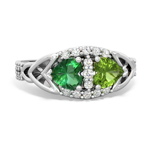 lab emerald-peridot keepsake engagement ring