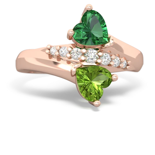 lab emerald-peridot modern ring