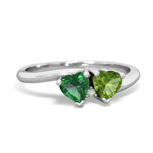 Lab Emerald Lab Created Emerald with Genuine Peridot Sweetheart's Promise ring Ring