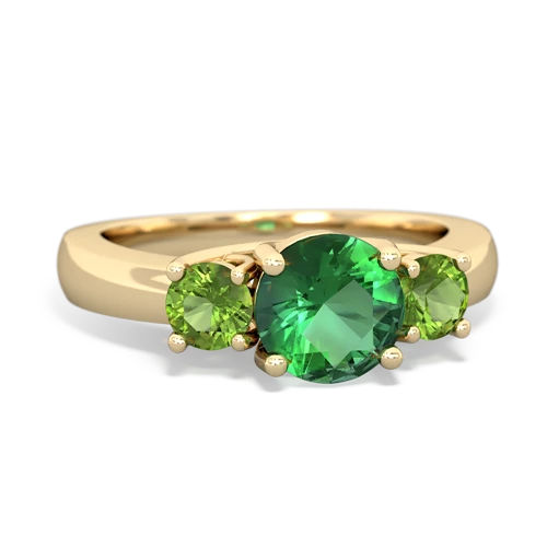 lab emerald-peridot timeless ring