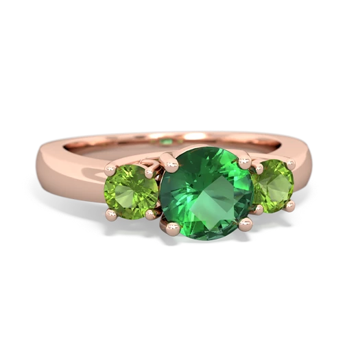 lab emerald-peridot timeless ring